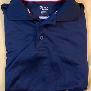 Blue polo drifit short-sleeve shirt French toast size L(10/12)